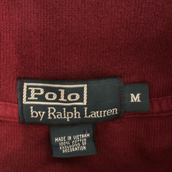 Polo Ralph Lauren Men's Size M Pullover Sweater Quarter Zip Burgendy - Picture 5 of 8